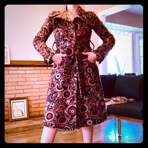 Stunning Betsy Johnson Paisley Fall / Winter Coat